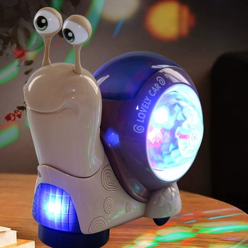 Crawling Toy, Crawling Caterpillar Baby Toy, Electric Snail Design, Lights and Sounds, Interactive with Moving Shell, Encourages Motor Skills, for Toddler Play and Early Learning Development. (Brown) - Image 5